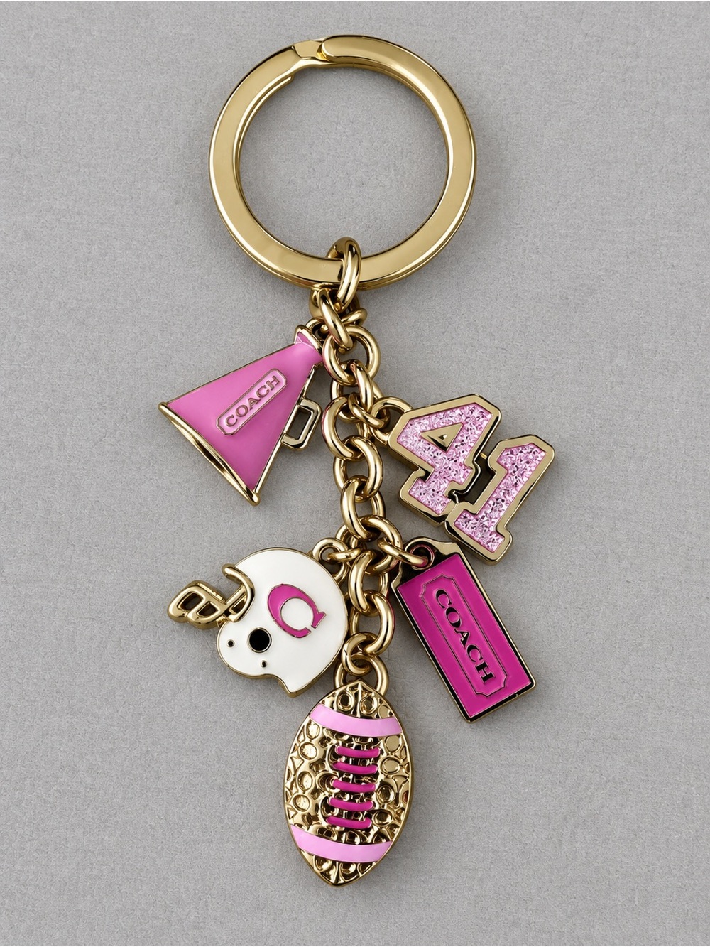 Coach Girly Football Mix Bag Charm (Style F61903) Collectible